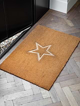 Embossed Star Doormat Large Natural
