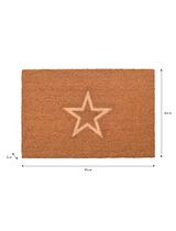Embossed Star Doormat Large Natural