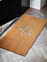 Embossed Star Doormat Double Natural