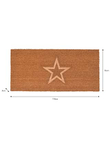 Embossed Star Doormat Double Natural