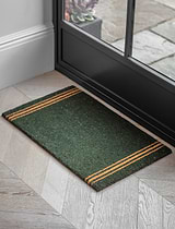 Triple Stripe Doormat Small Forest Green