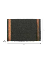 Triple Stripe Doormat Small Forest Green