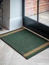Triple Stripe Doormat Large Forest Green