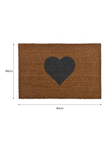 Heart Doormat Large Natural
