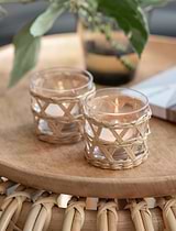 Portmore Tealight Holders Set of 2 Natural