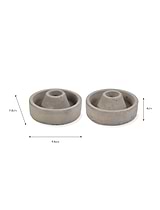 Classic Candle Holders Set of 2 Grey