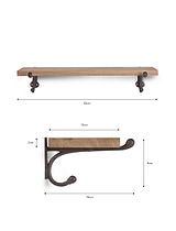 Classic Oak Shelf & Cast Iron Bracket Small Natural