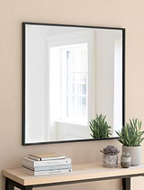 Avening Square Wall Mirror 90x90cm Black