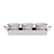 Classic Plant Pots with Tray Set of 3 Chalk