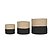 Jute Striped Pots Set of 3 Black & Natural
