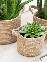 Jute Woven Plant Pots Set of 3 Natural