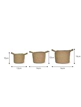 Jute Woven Plant Pots Set of 3 Natural