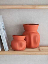 Linear Vase, Small in Pumpkin - Ceramic