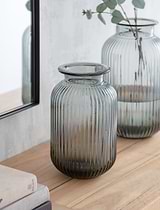 Ribbed Vase Small Smoke