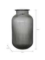 Ribbed Vase Small Smoke