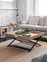 Clockhouse Butlers Coffee Table Square Carbon & Natural
