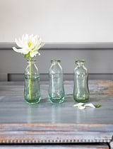 Vernham Recycled Glass Bottle Vases Set of 3