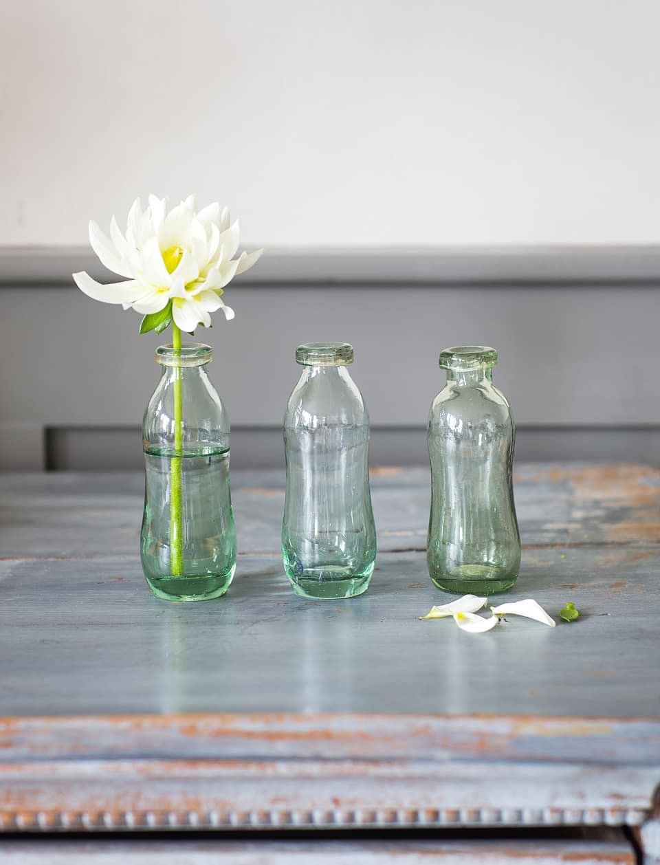 Vernham Recycled Glass Bottle Vases Set of 3
