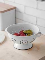 Enamel Colander White