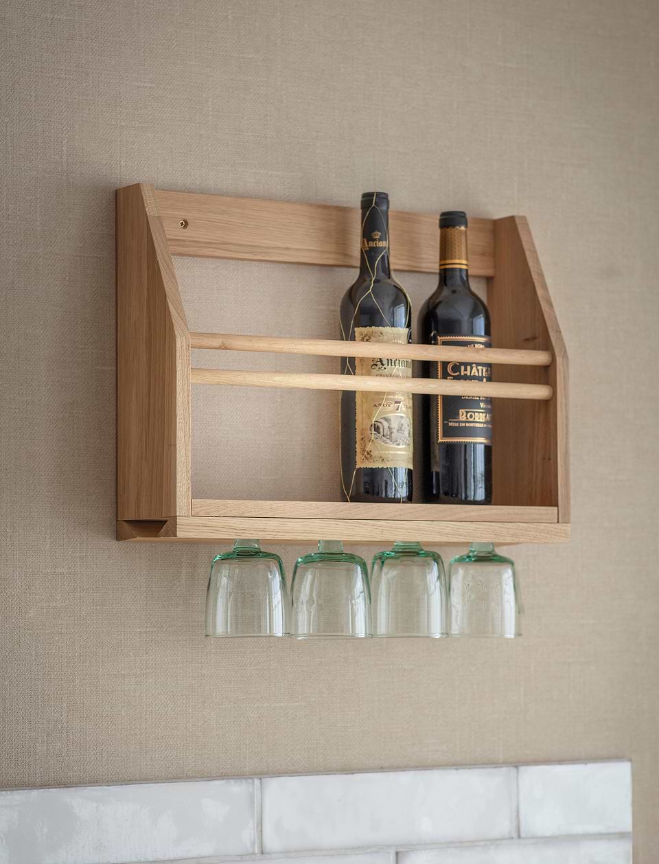 Hambledon Wine Glass Shelf - Oak