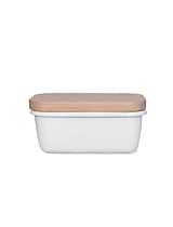 Enamel Butter Dish Warm White