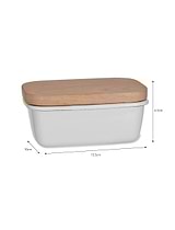 Enamel Butter Dish Warm White