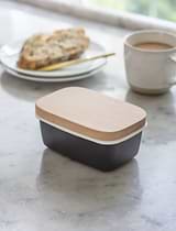Enamel Butter Dish Carbon