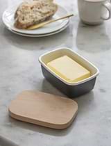 Enamel Butter Dish Carbon