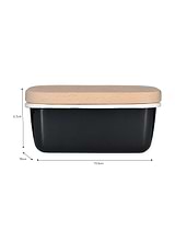 Enamel Butter Dish Carbon