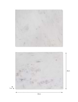 Marble Rectangular Placemats Set of 2 White