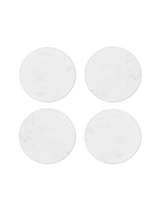 Round Marble Coasters Set of 4 White