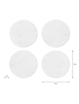 Round Marble Coasters Set of 4 White