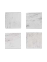 Marble Square Coasters Set of 4 White