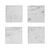 Marble Square Coasters Set of 4 White