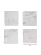 Marble Square Coasters Set of 4 White