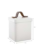 Stowell Pet Treat Tin with Leather Handle Chalk