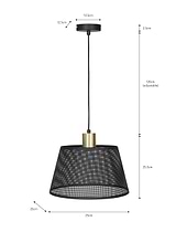 Curzon Pendant Light in Black - Steel