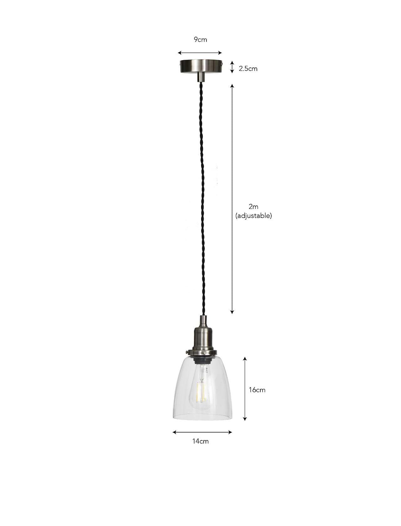 Hoxton domed pendant light top