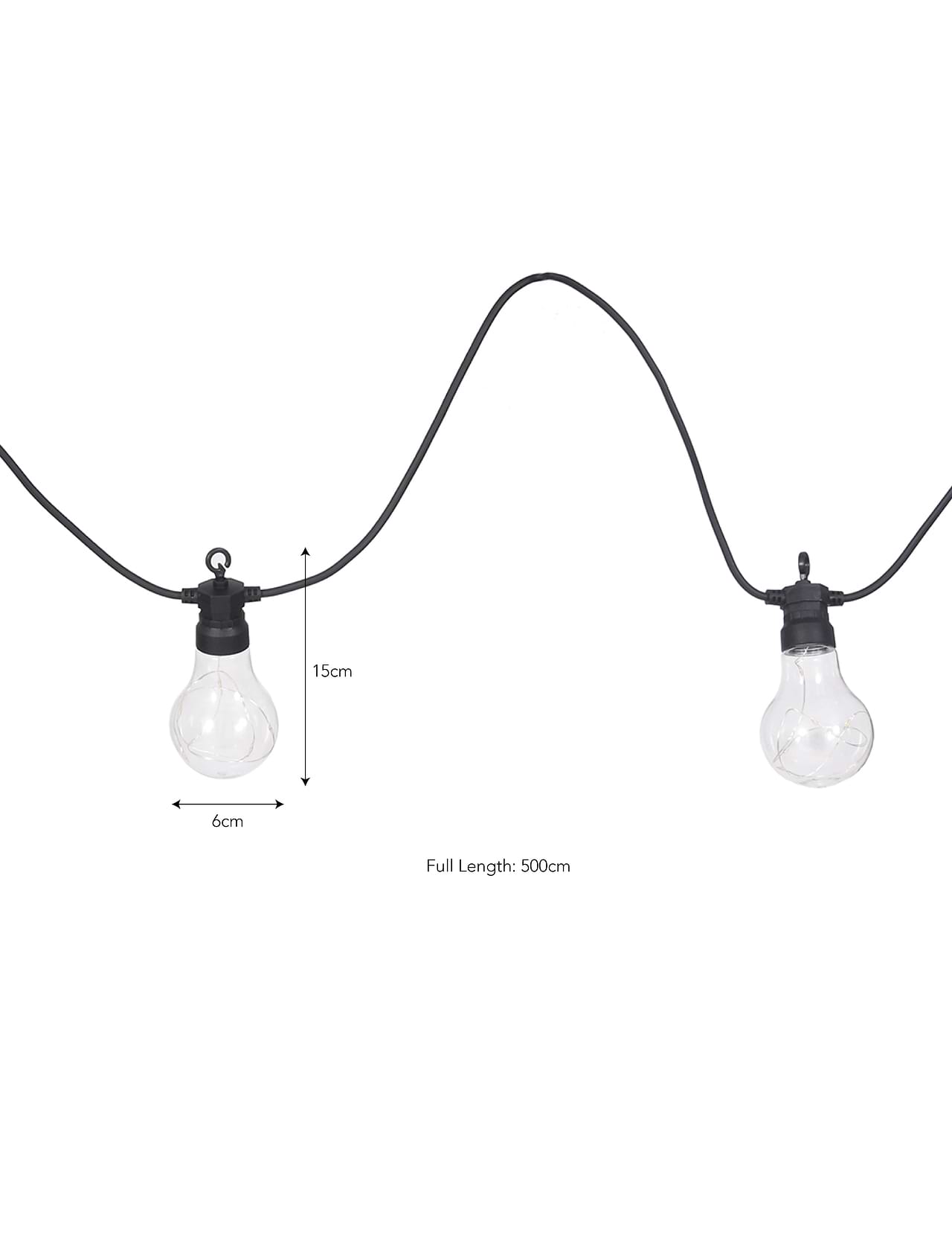 Black festoon lights top