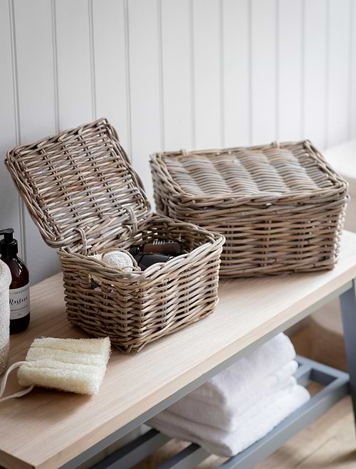 Bembridge Storage Baskets with Lids Set of 2 Natural