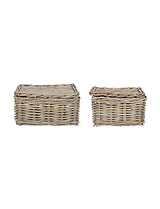 Bembridge Storage Baskets with Lids Set of 2 Natural