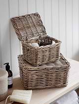 Bembridge Storage Baskets with Lids Set of 2 Natural