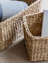 Brading Rectangular Baskets Set of 2 Natural