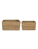 Brading Rectangular Baskets Set of 2 Natural