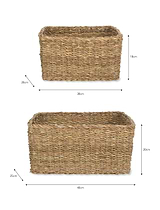 Brading Rectangular Baskets Set of 2 Natural