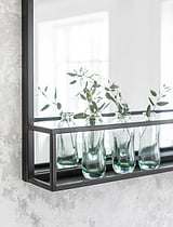 Sapperton Mirror with Shelf Wide Black