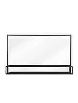 Sapperton Mirror with Shelf Wide Black
