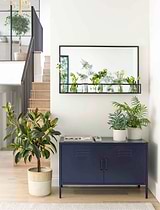 Sapperton Mirror with Shelf Wide Black