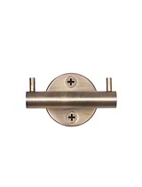 Novello Double Hook Antique Brass