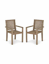 Porthallow Dining Chairs with Arms Set of 2 Natural